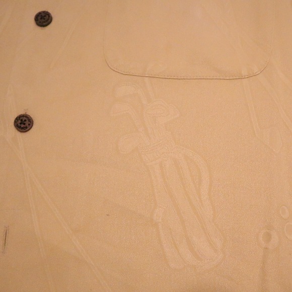 Reyn Spooner Mens Silk Hawaiian Shirt Golf Motif Short Sleeve Button Down L - Picture 4 of 6